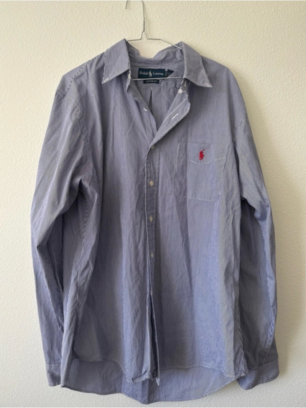 Ralph Lauren Light Blue Pinstripe Long-Sleeve Button-Down Shirt